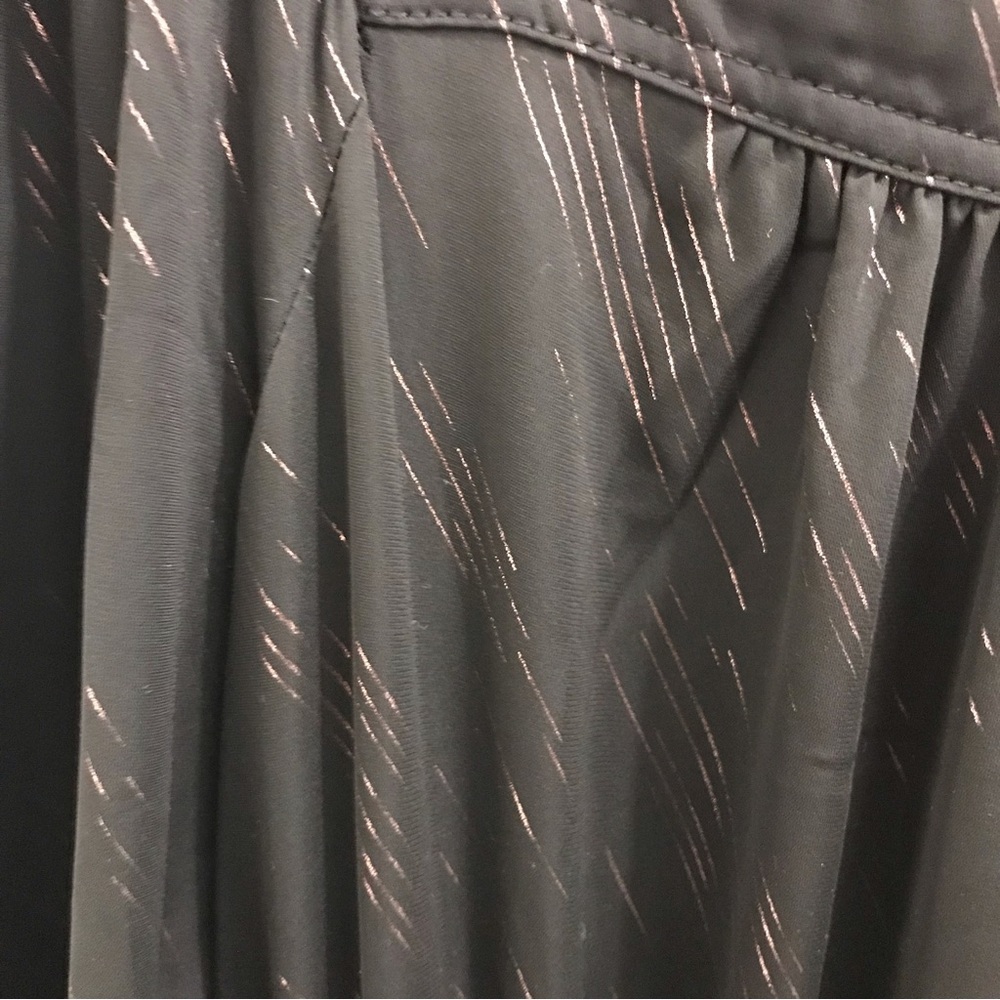NWT Current Air Metallic Stripe Midi Dress small black long sleeves - Picture 8 of 11